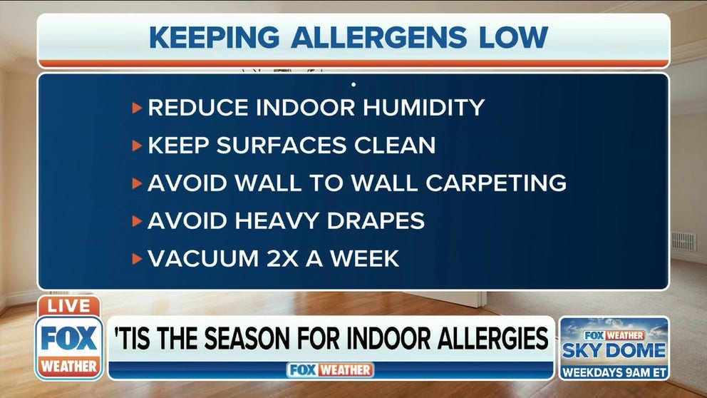 We have a cold front coming our way, which should ease up people's outdoor allergies. With that being said, homeowners should also start preparing their homes for indoor allergens. 