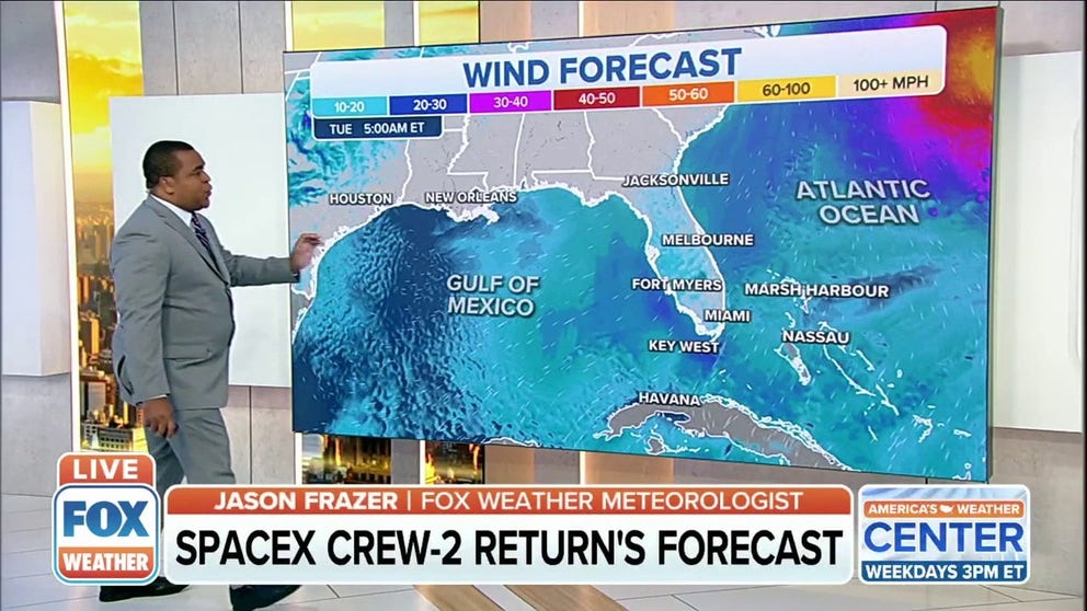 This is what the forecast currently looks like for NASA's SpaceX Crew-2 return Monday night. 