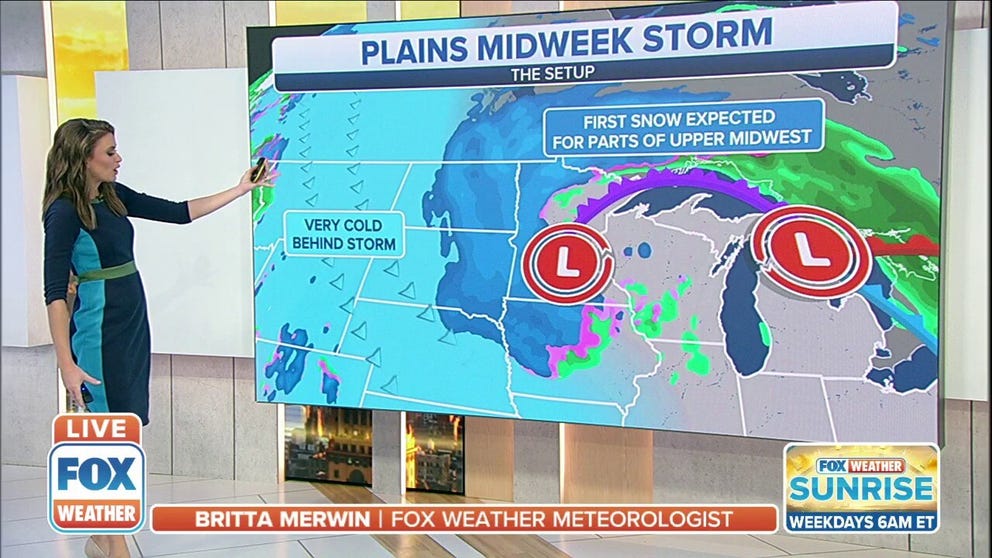 Coast-to-coast storm to bring snow, severe storms and strong winds to Plains, Midwest ahead of Veterans Day.  