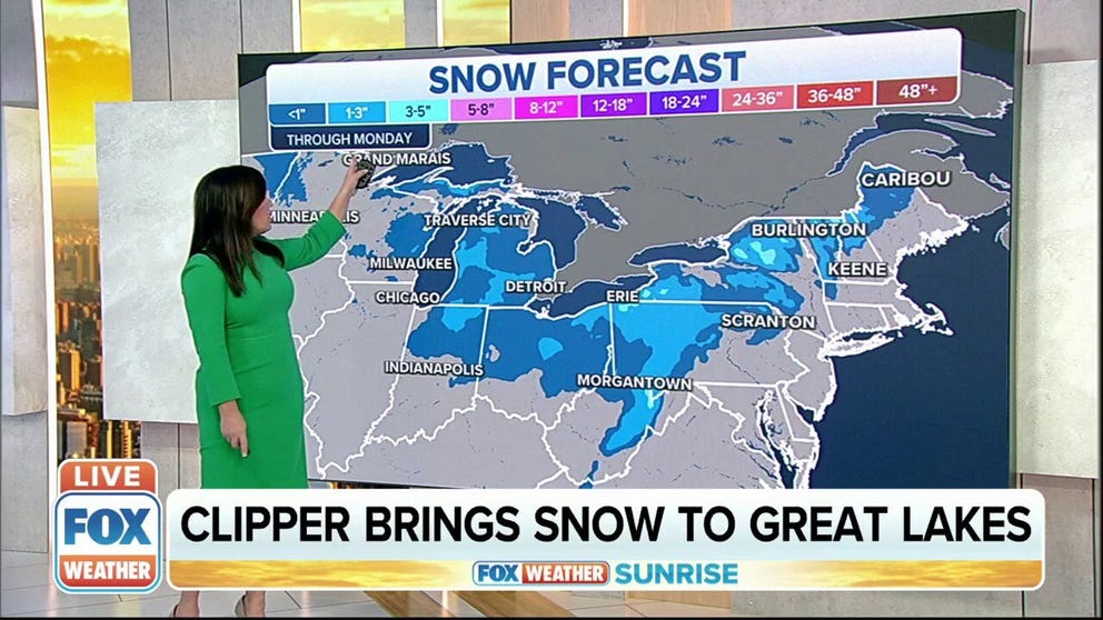 An Alberta Clipper is bringing the season's first snow to parts of the Great Lakes.