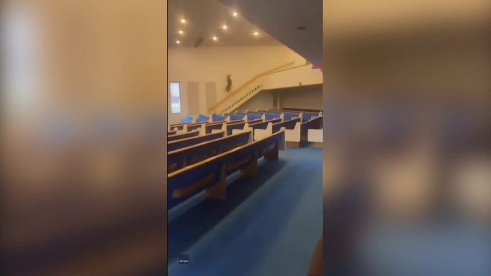 A deer broke into Grace Christian Fellowship in Sturgis, Michigan, on Nov. 15, the opening day of the state’s firearm deer-hunting season. Paster Amanda Eicher captured the video.