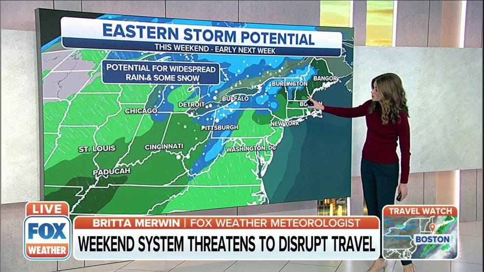 An early-week storm that could produce rain or snow threatens to disrupt travel before Thanksgiving. 