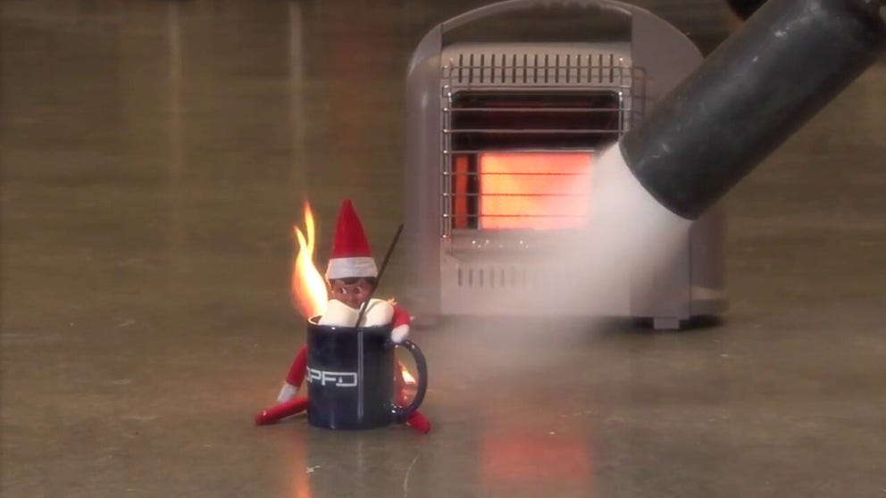 Elves shouldn't be placed on or near flames or electrical sources. The Overland Park, Kansas, Fire Department advises being careful not to put your 'Elf on a Shelf' near candles, space heaters, fireplaces or anything that could cause combustion.