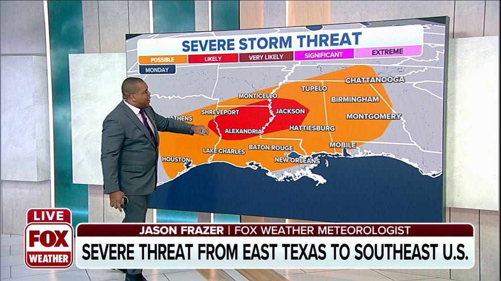 Severe storms threaten southern U.S. on Monday | Latest Weather Clips ...