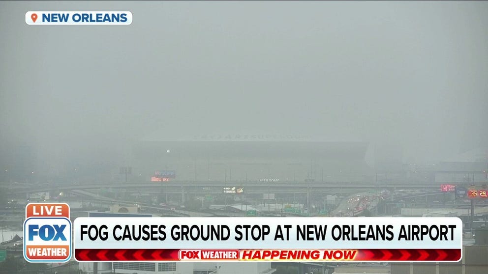 Low clouds and fog triggered ground stops at Atlanta and New Orleans airports Wednesday morning.