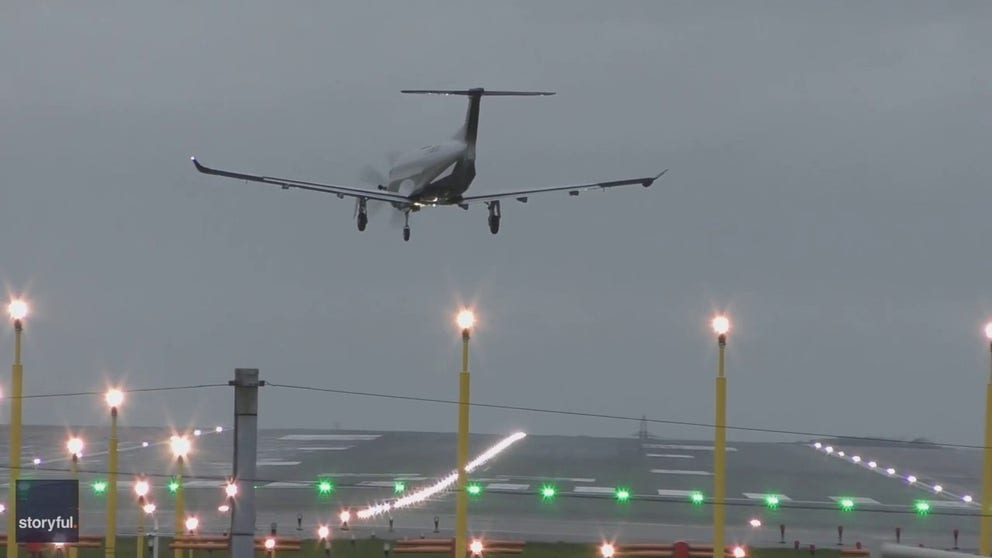 Winds from Storm Barra lead to an airplane making a terrifying landing at Manchester Airport this past Tuesday.