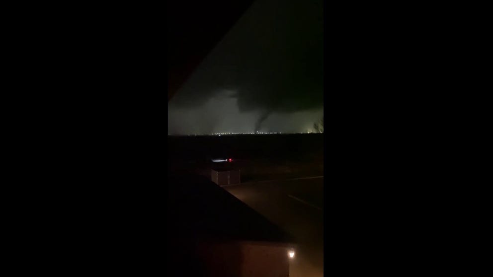 This was video taken near Hwy 157 & I-270, just east of St. Louis, as a tornado-warned storm moved through. This was near the Amazon facility that sustained damage and where some people were reported trapped inside.