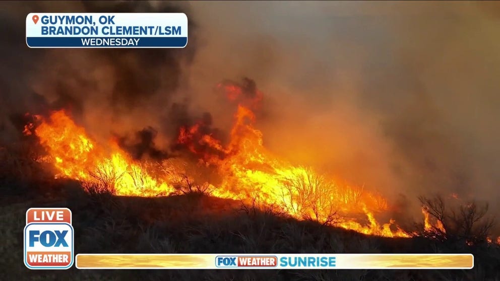 Crews are working to stop multiple wildfires from spreading in the Plains.