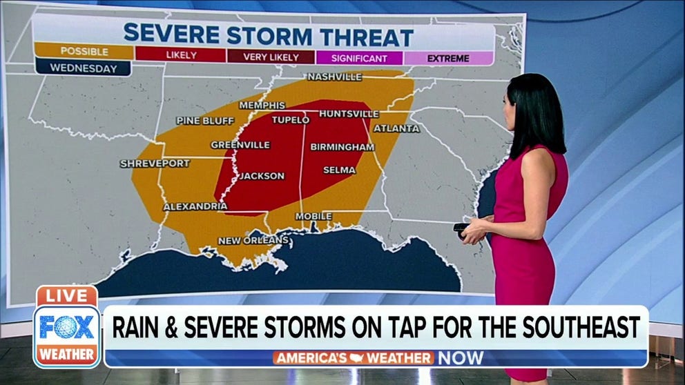 Severe Weather Threat For The South On Wednesday | Fox Weather