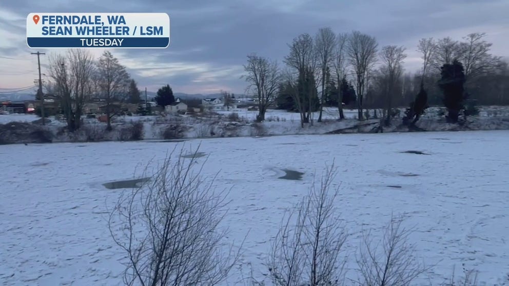 After huge flooding in November, the Nooksack River in Ferndale, Washington, has frozen over. The arctic blast which started late Friday night in Whatcom County plummeted temperatures into the single digits and wind chills down to 18 degrees below zero.
