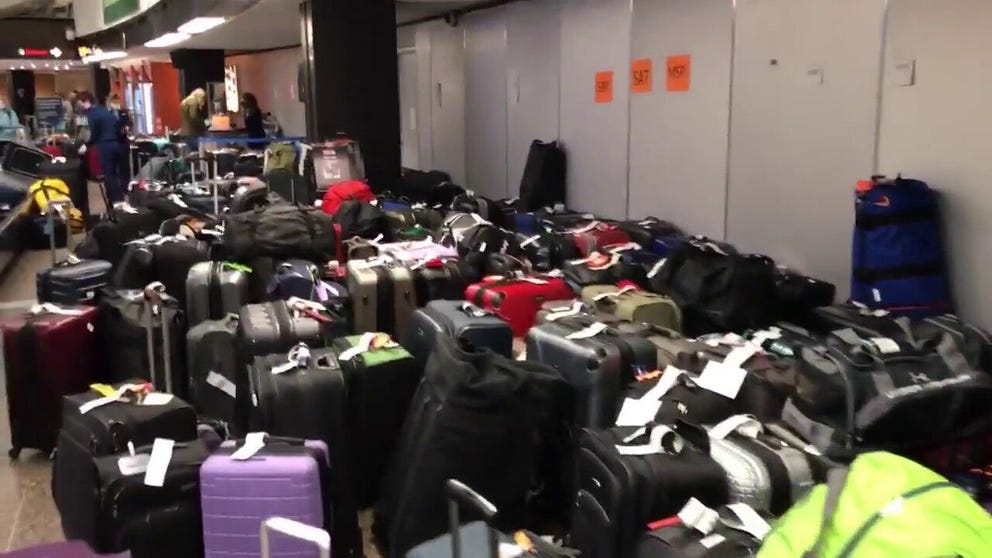 Winter weather and staffing shortages due to COVID-19 have hit air travel this holiday season. A local reporter at Seattle-Tacoma International Airport showed one of the results – piles of bags waiting to be reunited with their owners. Journalist Jonathan Choe posted this video to Twitter showing the scene at the airport’s baggage claim area.
