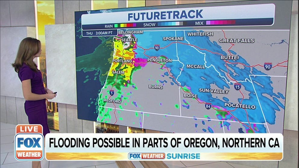 Flooding will be possible in parts of Oregon and Northern California. 