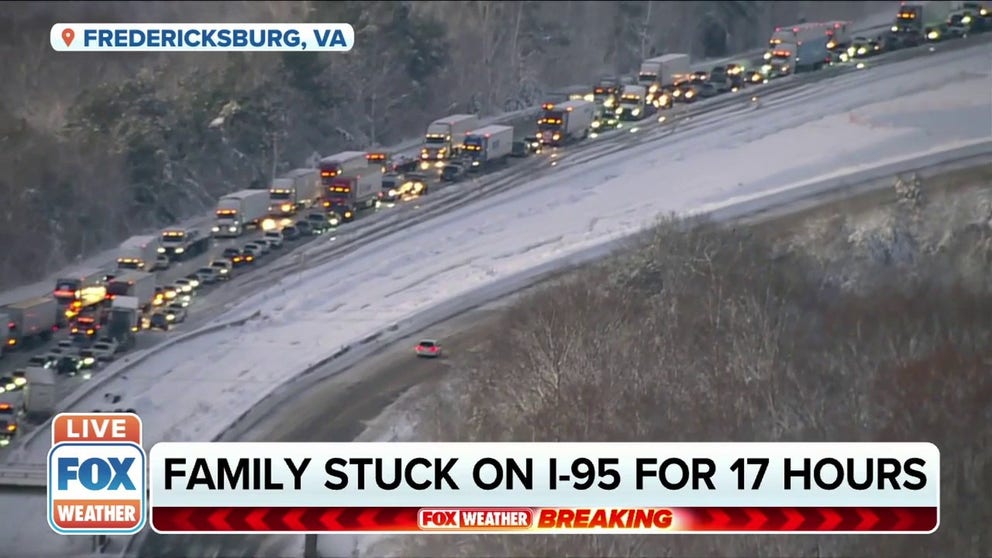 Family gets stuck on I-95 for 17 hours traveling back to VA from vacation in Florida. 
