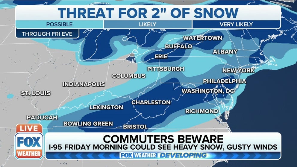 A mid-South snowmaker could become the next snowstorm for the East Coast, and more snow is expected along the I-95 corridor.  