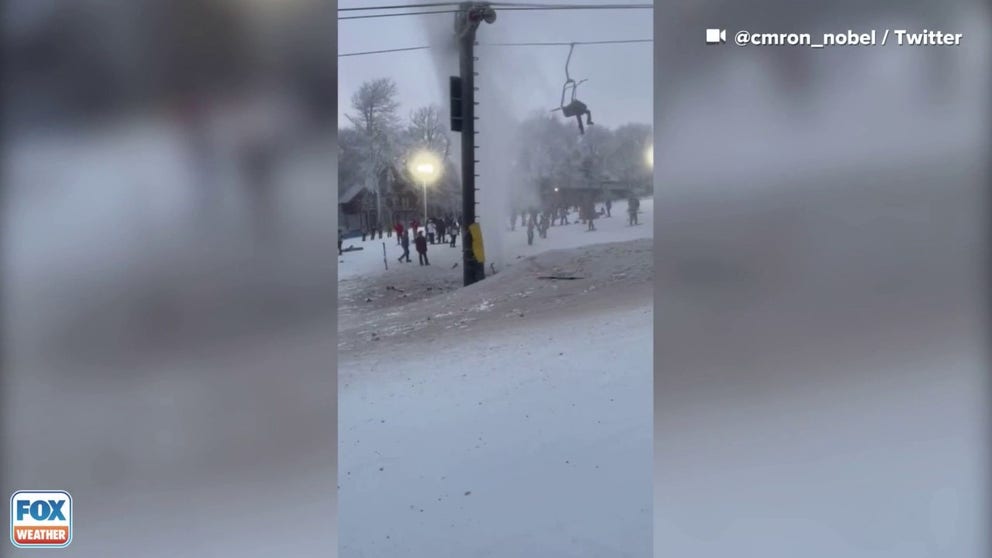 Two people were taken to the hospital after a water pipe burst, soaking riders at a North Carolina ski resort. 