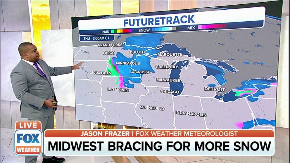 Potentially two more rounds of snow could hit the Midwest this week. 