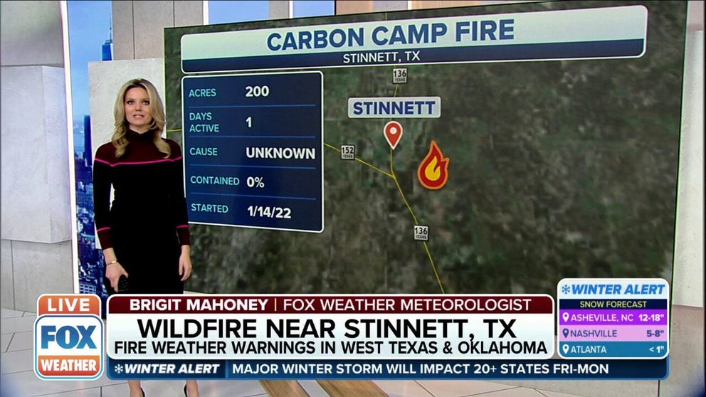 Evacuations underway as a wildfire threatens homes, businesses in Stinnett, Texas. Fire weather warnings are in effect for West Texas and Oklahoma.  