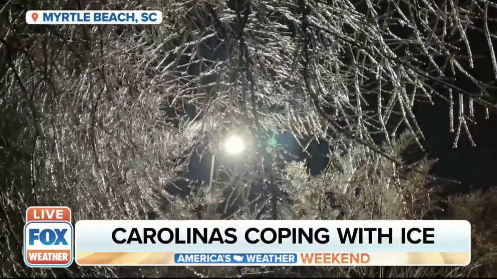 Lots of people along the coastal regions of the Carolinas are waking up to an icy winter wonderland Saturday morning. FOX Weather's Will Nunley is in Myrtle Beach, South Carolina, which is known for its beaches, golf courses and warmer weather, even during the winter months but not today.