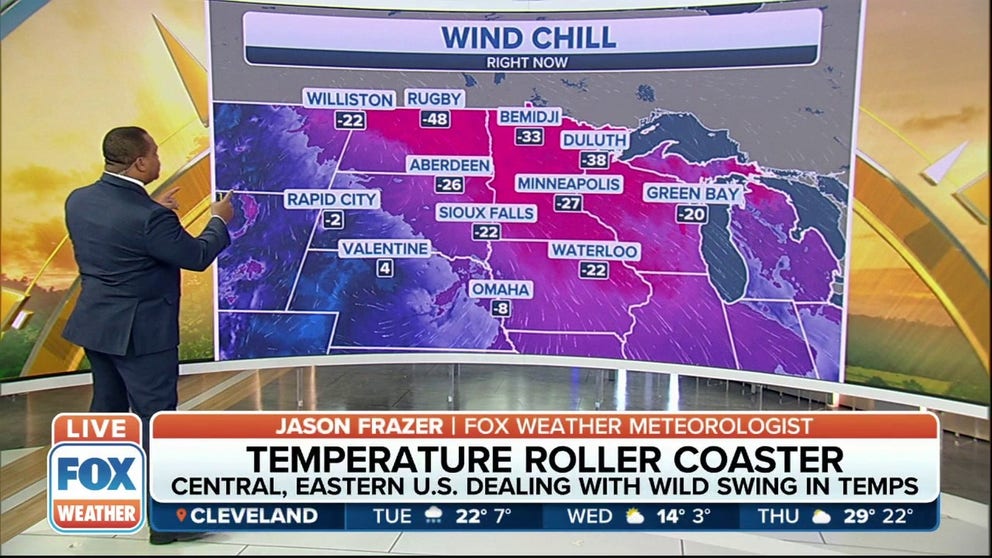 Another blast of arctic air will bring frigid temperatures to the Northern Plains and Northeast for most of the week.