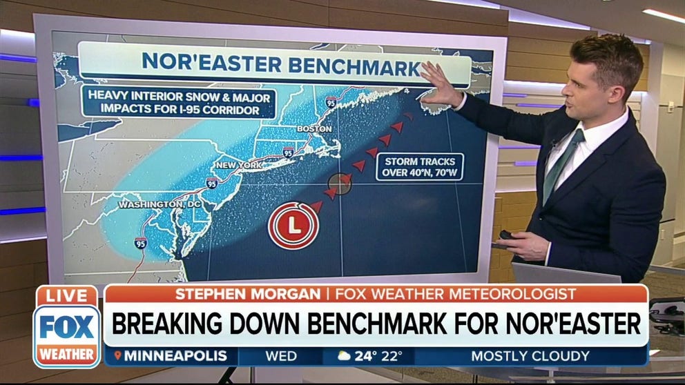 FOX Weather meteorologist Stephen Morgan breaks down the benchmark for a nor'easter. 