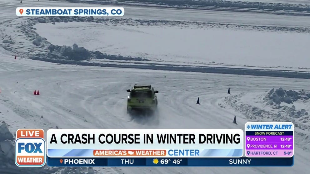 FOX Weather correspondent Max Gorden is in Steamboat Springs, Colorado, where he took a crash course in winter driving.