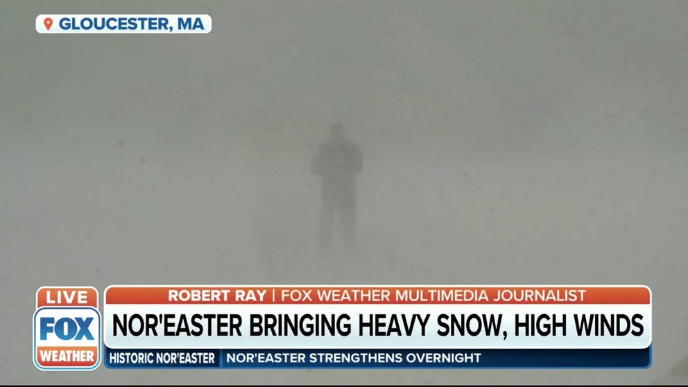 FOX Weather's Robert Ray provides an update on the conditions in Gloucester, MA, as they continue to deteriorate. 