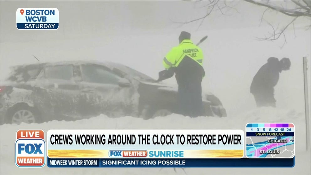 Chris McKinnon, an Eversource Spokesperson, says crews are working around the clock to restore power in New England following the historic nor'easter over the weekend. 