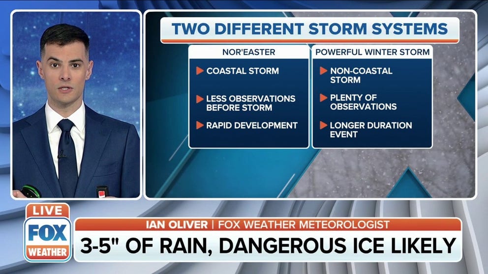 FOX Weather's Ian Oliver on the difference between a nor'easter and a powerful winter storm. 