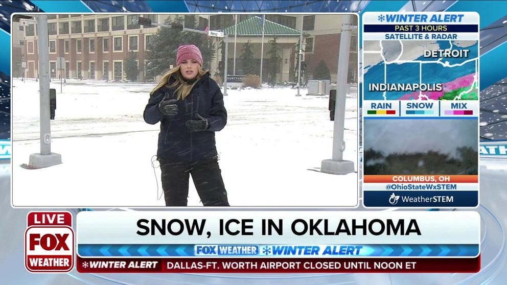 Snow, ice and below freezing temperatures are causing dangerous road conditions in Oklahoma. 