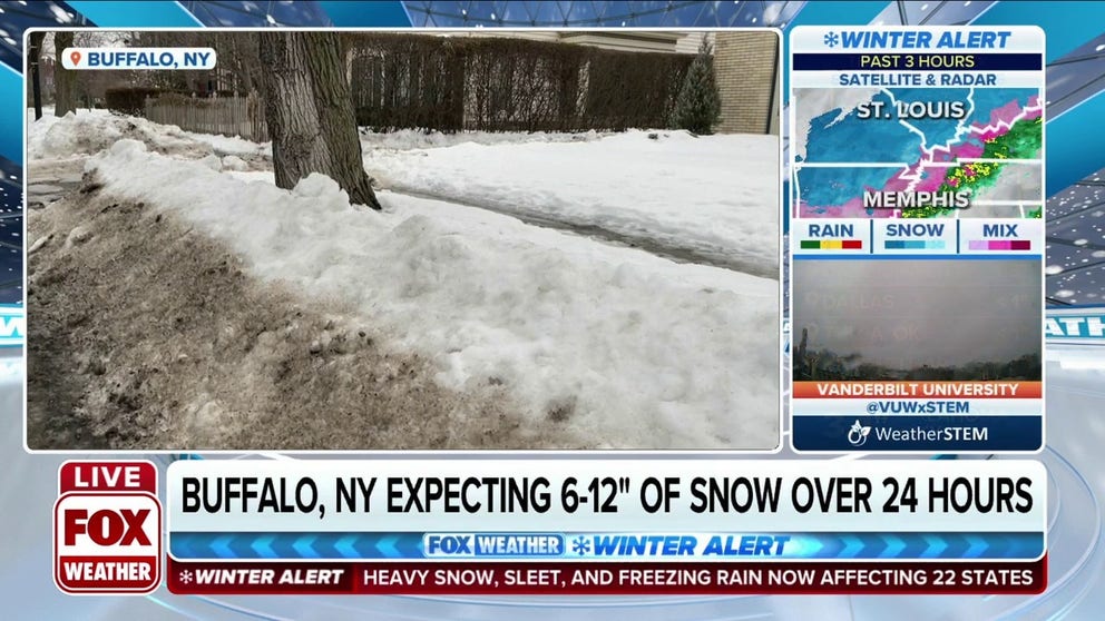 FOX Weather multimedia journalist Mitti Hicks is in Buffalo, NY, where they are expecting 6-12 inches of snow over a 24 hour period from the winter storm. 