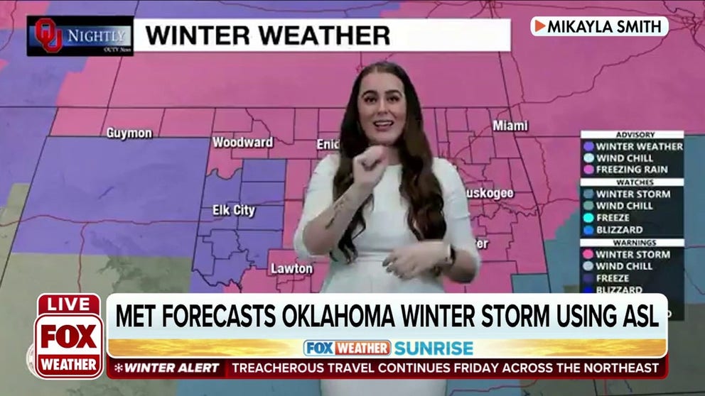Meteorologist Mikayla Smith went viral after doing an Oklahoma winter storm forecast using American Sign Language.
