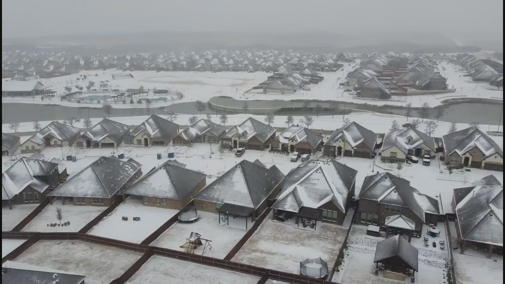 A winter storm dumped ice and snow on Texas, leaving thousands stranded on I-10, and over 20,000 without power.