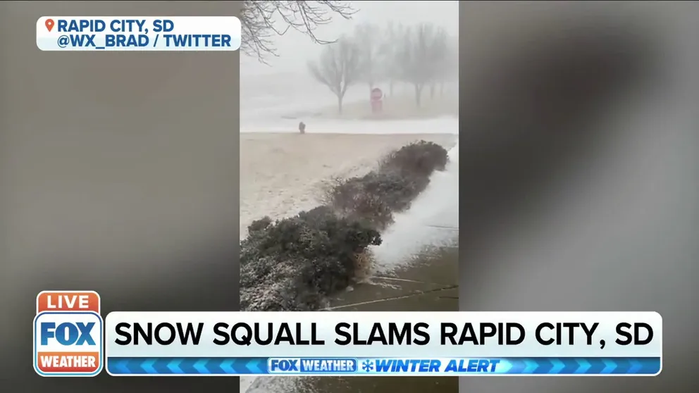Video captures howling wind, blowing snow in Rapid City, South Dakota Friday. 