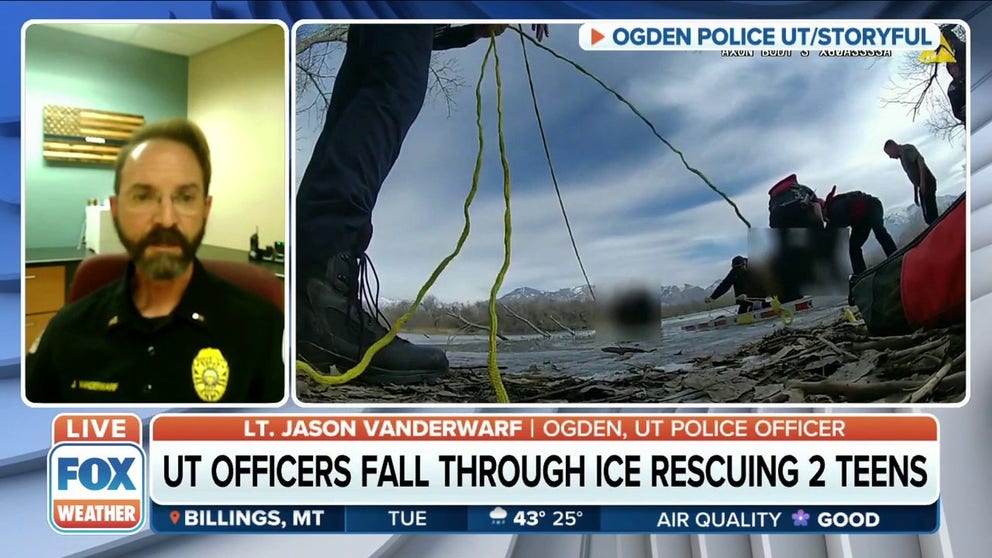 Ogden Utah Police Lieutenant Jason Vanderwarf recounts how officers risked their lives to save a pair of teenagers who fell through a large, ice-covered pond north of Salt Lake City.  
