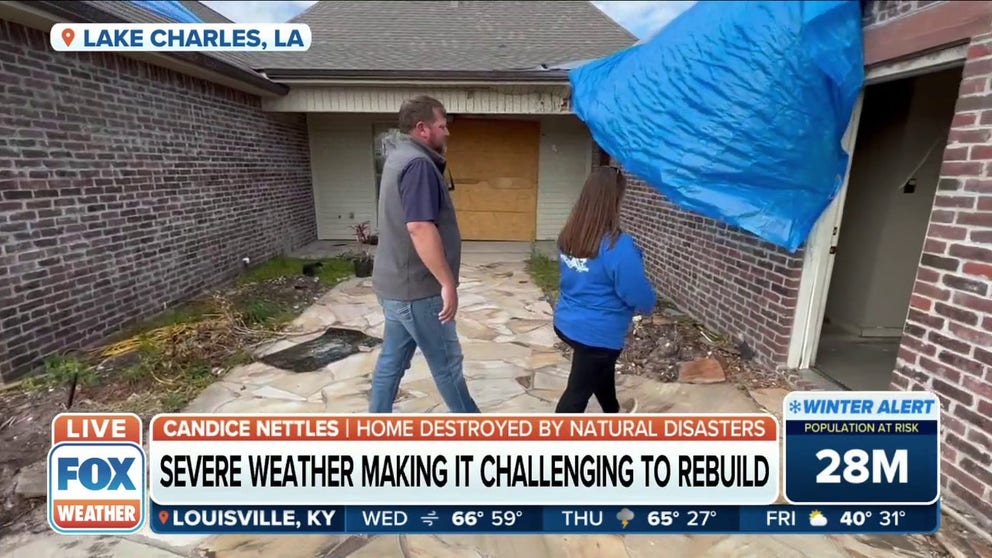 Severe weather is making it challenging for a Lake Charles, Louisiana, family to rebuild from an October tornado that destroyed their home. 