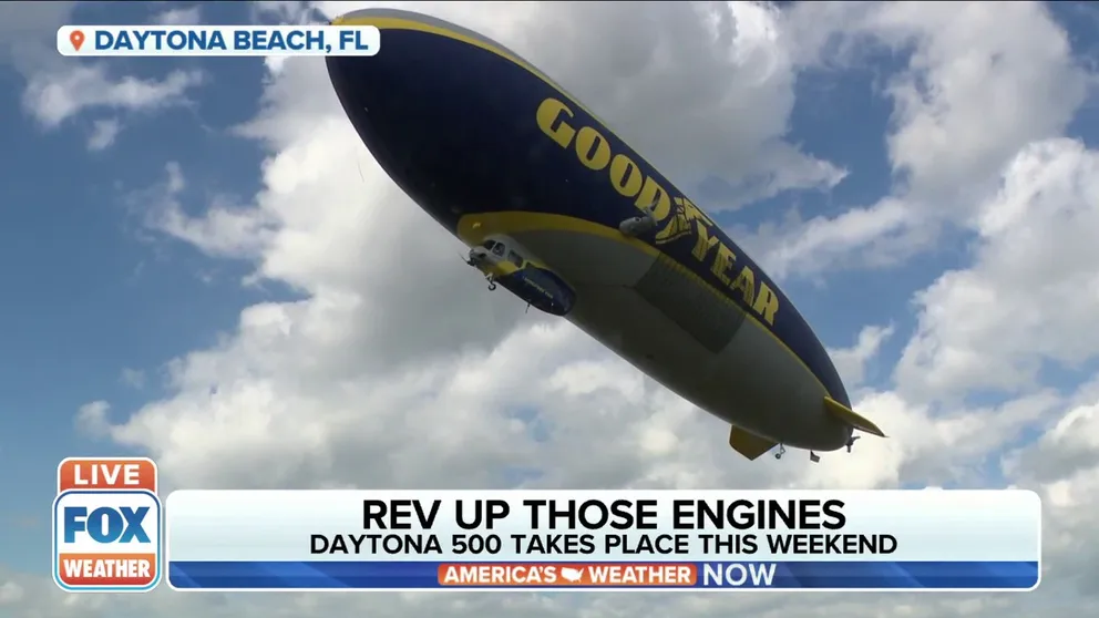 FOX Weather Katie Garner gives a tour of the Goodyear Blimp that will circle the Daytona 500.