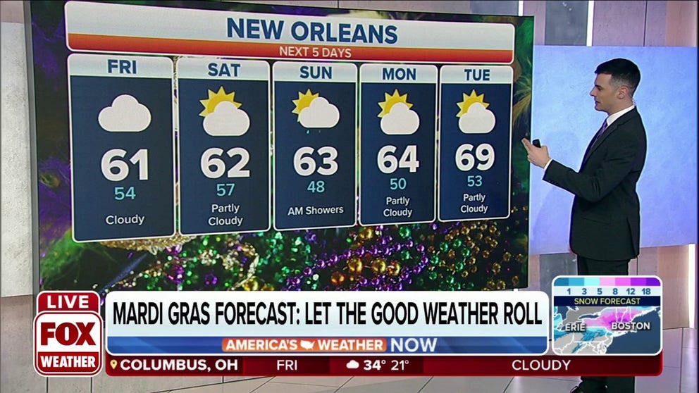 Ian Oliver on what weather to expect in New Orleans during Mardi Gras 2022. 