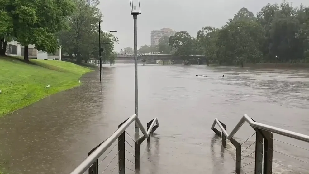 The Parramatta Wharf ferry stop fell victim to the Parramatta River in Greater Western Sydney.