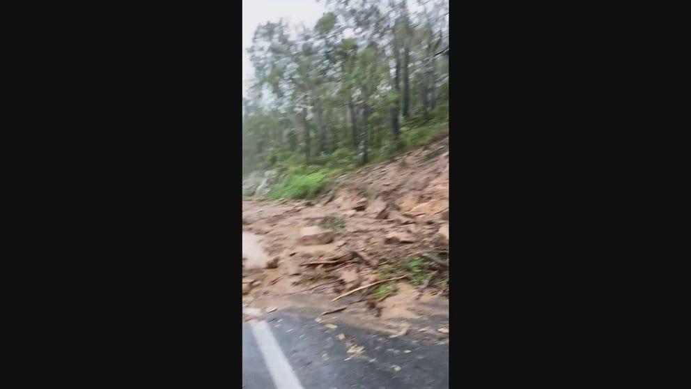 Landslides closed the Gwydir Highway in New South Wales Monday.