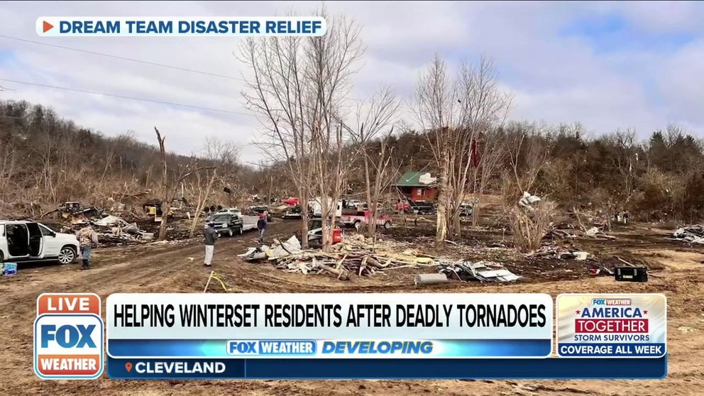 Jacob Rowley of Dream Team Disaster Relief on helping Winterset residents recover following a deadly tornado that moved through Iowa Saturday. 