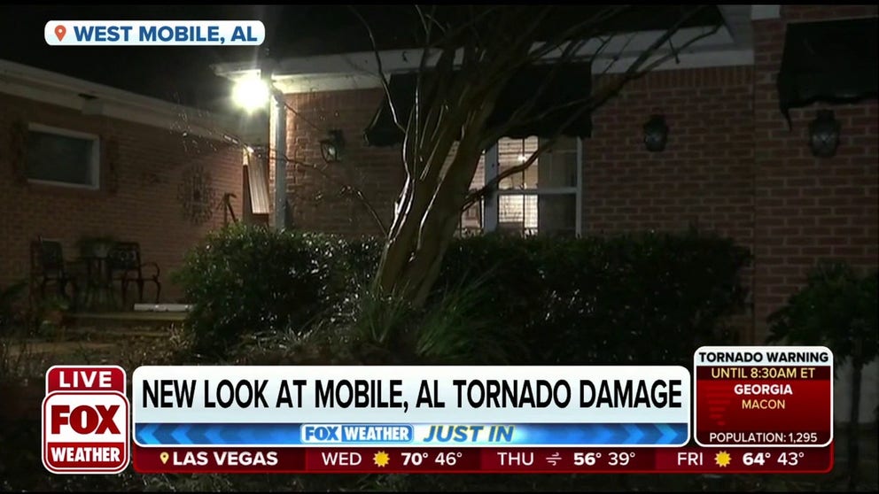 Numerous reports of tree damage and power outages have been reported near Hutchens Elementary School in Mobile, Alabama, from a possible tornado, according to storm reports relayed by National Weather Service.