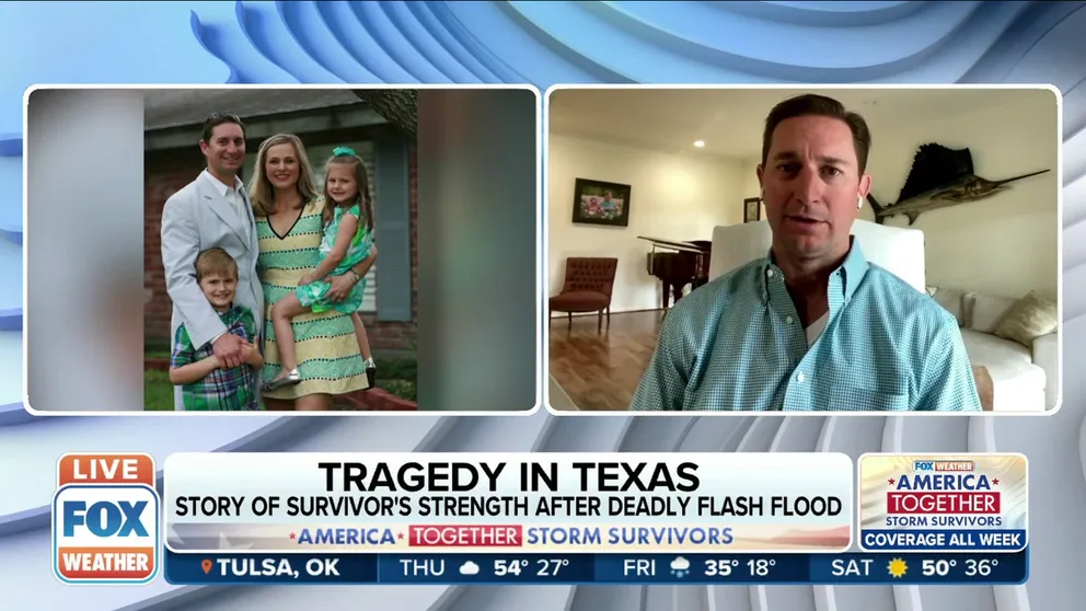Jonathan McComb is a Wimberley Flood survivor who lost his wife and two children during the flood, and was hospitalized with a broken sternum, rib and a collapsed lung. 