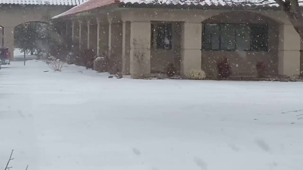 Snow and some wintry mix continue to move across parts of the Oklahoma area Friday morning. Video posted by@[ArtByRicky] on Twitter shows blowing snow in Oklahoma City. "I don’t think winter is over yet," he said.