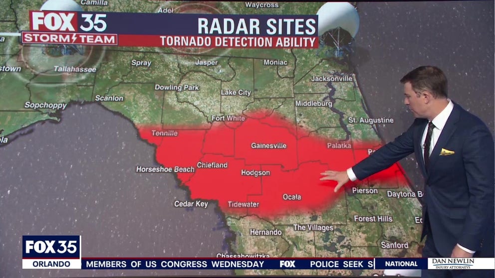 There's a part of North Central Florida where Doppler Weather Radar coverage is poor and may not detect some tornadoes, according to FOX 35 Orlando.