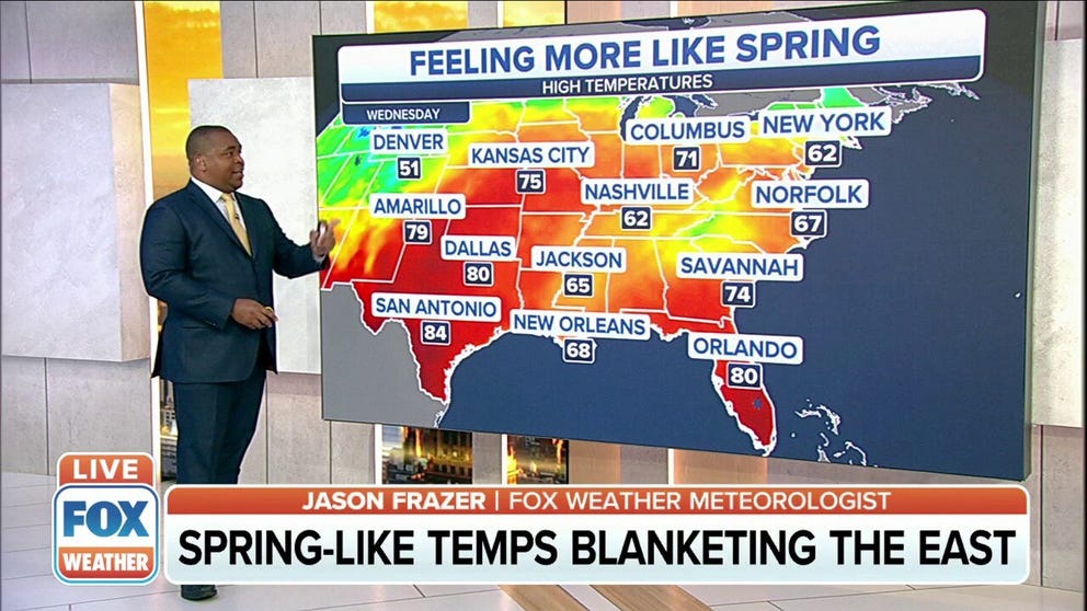 Eastern half of US experiencing springlike temperatures this week ...