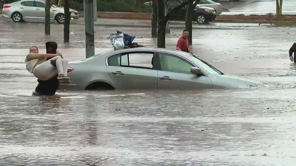 Flash flooding hit Birmingham, Alabama, on Wednesday putting residents in harm’s way. As heavy rain barreled through, water rescues were confirmed by first responders. FOX 6 photojournalist Vincent Parker also sprang into action, saving a woman from her flooded car.