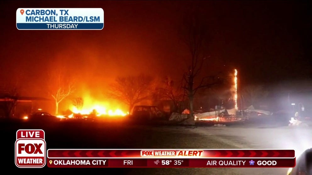 Wind-driven brush fires forced hundreds of people from their homes and damaged several buildings on Thursday in The Lone Star State.