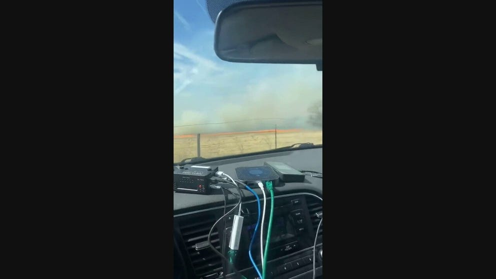 FOX 25 Oklahoma City caught this  wildfire in Comanche County, Oklahoma which continues to threaten homes.