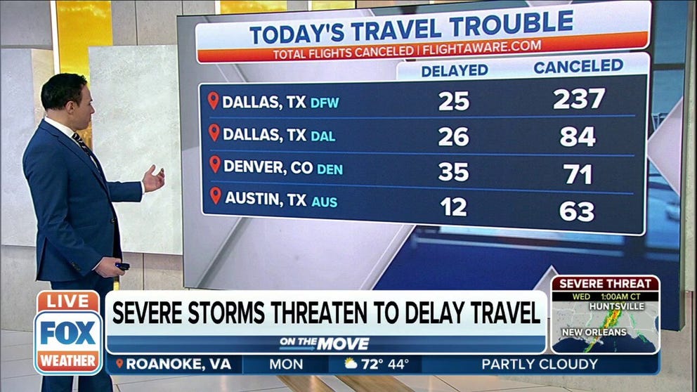 Airlines are starting to cancel hundreds of flights in advance of a storm system that will bring severe weather to the South this week.