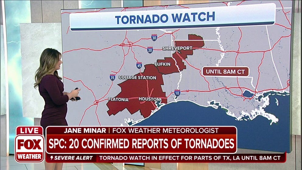 According to NOAA's Storm Prediction Center, there have been 20 reports of tornadoes so far.